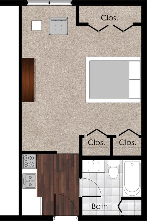Studio floor plan diagram
